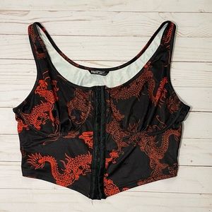 SHEIN DRAGON PRINT CROP TOP